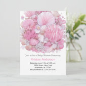 Whimsical Ocean Beachcomber Meisje Baby shower Kaart (Staand voorkant)