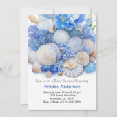Whimsical Ocean Blue Beach Boy Baby shower Kaart (Voorkant)
