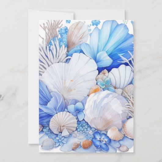 Whimsical Ocean Blue Beach Boy Baby shower Kaart (Achterkant)