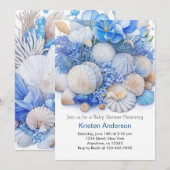 Whimsical Ocean Blue Beach Boy Baby shower Kaart (Voorkant / Achterkant)