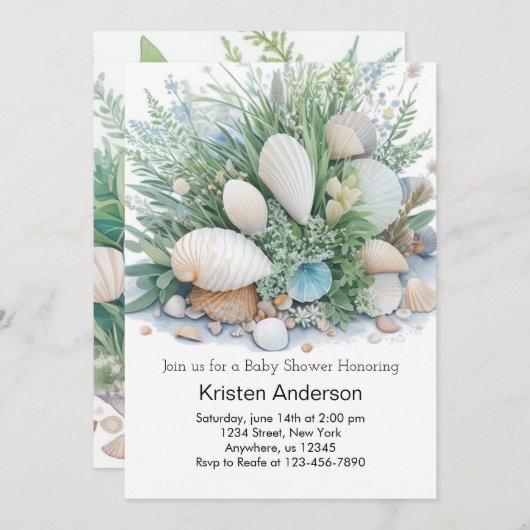 Whimsical Ocean Boho Baby shower Kaart (Voorkant / Achterkant)