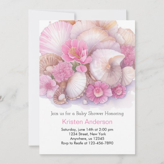 Whimsical Ocean Boho Bliss Meisje Baby shower Kaart (Voorkant)