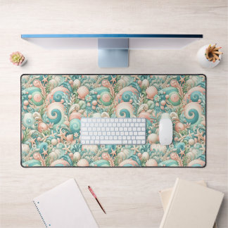 Whimsical Ocean Breeze: Pastel Zee wervelt in Cott Bureaumat