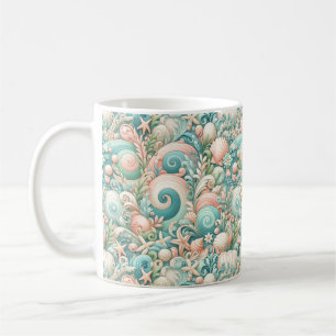 Whimsical Ocean Breeze: Pastel Zee wervelt in Cott Koffiemok