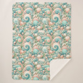 Whimsical Ocean Breeze: Pastel Zee wervelt in Cott Sherpa Deken (Voorkant)