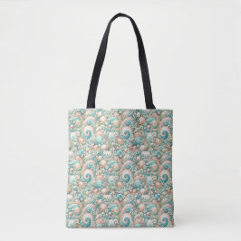 Whimsical Ocean Breeze: Pastel Zee wervelt in Cott Tote Bag
