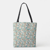 Whimsical Ocean Breeze: Pastel Zee wervelt in Cott Tote Bag (Achterkant)