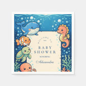 Whimsical Ocean Friends Baby Shower Servet (Voorkant)