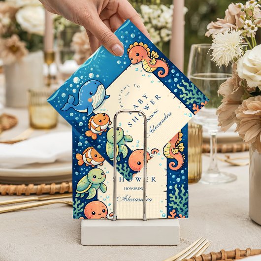 Whimsical Ocean Friends Baby Shower Servet