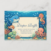 Whimsical Ocean Friends Diapper Raffle Informatiekaartje (Voorkant)