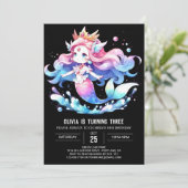 Whimsical Ocean Mermaid Verjaardag Kaart (Staand voorkant)