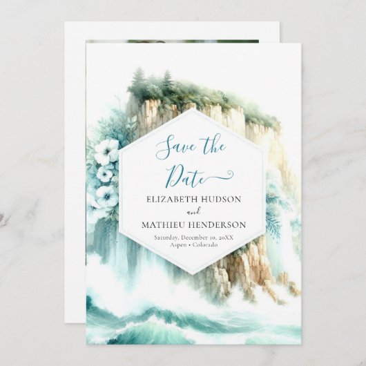 Whimsical Ocean Nautical Wedding Save The Date (Voorkant / Achterkant)
