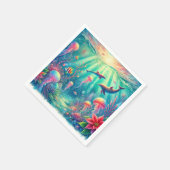 Whimsical Ocean Poinsettia Reef Decoupage Servette Servet (Hoek)