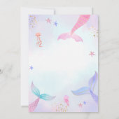 Whimsical Ocean Summer Mermaid Tail Baby shower Bedankkaart (Achterkant)