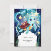 Whimsical Ocean Underwater Turtle Verjaardag Bedankkaart (Voorkant)