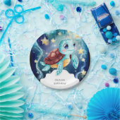Whimsical Ocean Underwater Turtle Verjaardag Papieren Bordje (Feest)