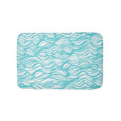 Whimsical Ocean Waves Aqua Blue Bath Mat (Voorkant)