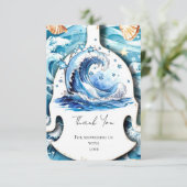 Whimsical Ocean Waves Baby shower Bedankkaart (Staand voorkant)