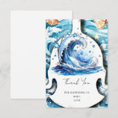Whimsical Ocean Waves Baby shower Bedankkaart (Voorkant / Achterkant)