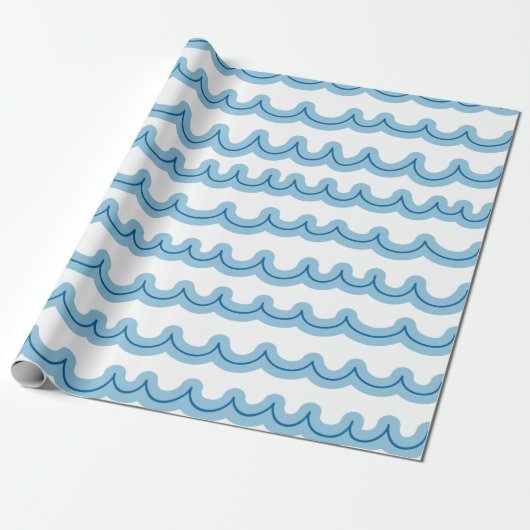 Whimsical Ocean Waves Cadeaupapier (Uitgerold)