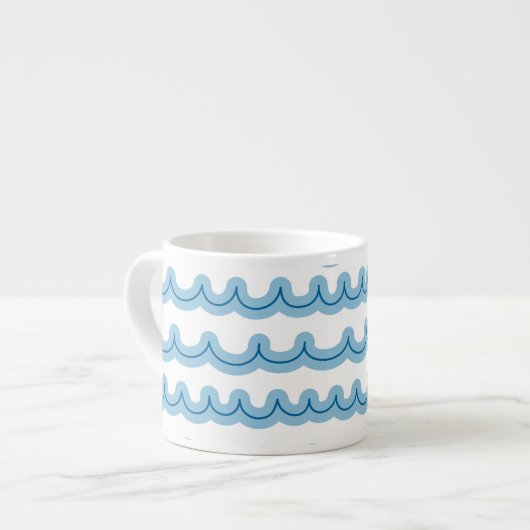 Whimsical Ocean Waves Espresso Kop (Links)
