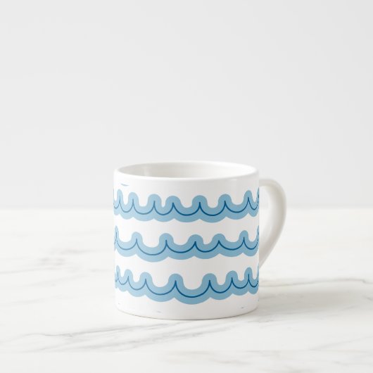 Whimsical Ocean Waves Espresso Kop (Voorkant rechts)
