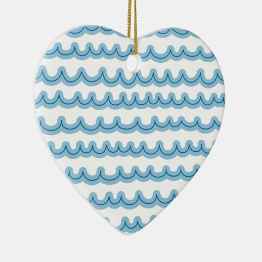 Whimsical Ocean Waves Keramisch Ornament (Rechts)