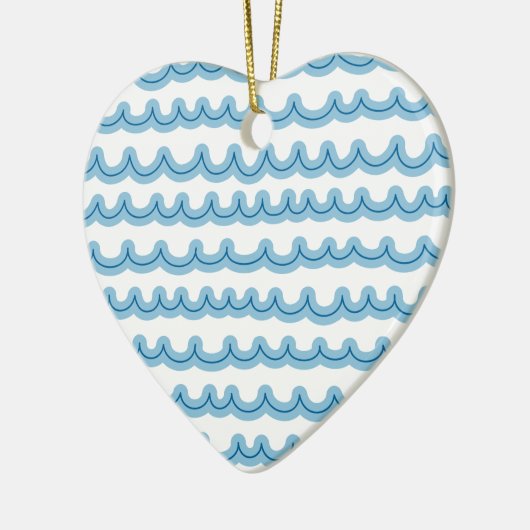Whimsical Ocean Waves Keramisch Ornament (Links)