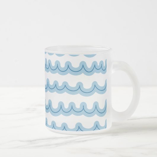 Whimsical Ocean Waves Matglas Koffiemok (Rechts)
