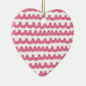 Whimsical Ocean Waves Roze Keramisch Ornament (Rechts)