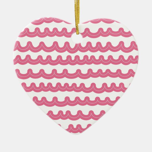 Whimsical Ocean Waves Roze Keramisch Ornament (Voorkant)