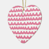 Whimsical Ocean Waves Roze Keramisch Ornament (Links)