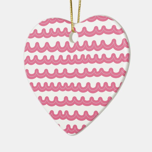 Whimsical Ocean Waves Roze Keramisch Ornament (Links)