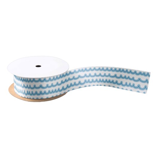 Whimsical Ocean Waves Satijnen Lint (Spoel)