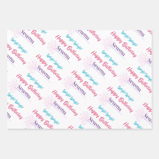 Whimsical Ocean Zeemeermin onder het Zee Verjaarda Inpakpapier Vel (Voorkant 3)