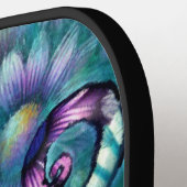 Whimsical Octopus Floral Blauwgroen kust gepersona Pickleball Paddle (Links Detail)