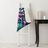 Whimsical Octopus Floral Blauwgroen Paarse Blauwe  Sherpa Deken (In situ)