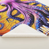 Whimsical Octopus met persoonlijke naam Sherpa Deken (3/4)