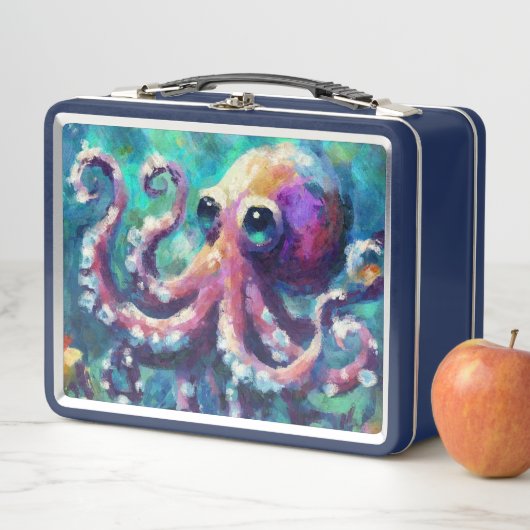 Whimsical Octopus Olieverfschilderij Nautisch Stra (In situ)