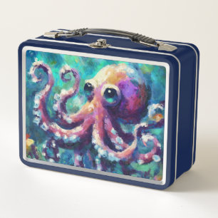 Whimsical Octopus Olieverfschilderij Nautisch Stra