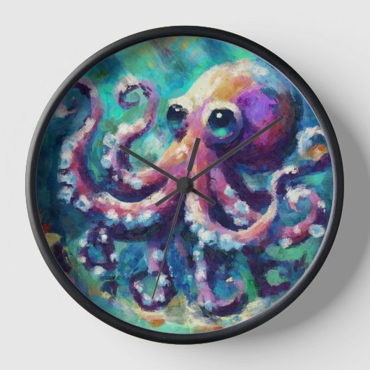Whimsical Octopus Olieverfschilderij Nautisch Stra (Voorkant)