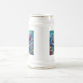 Whimsical Octopus Olieverfschilderij Nautisch Stra Bierpul (Center)