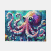 Whimsical Octopus Olieverfschilderij Nautisch Stra Deurmat (Voorkant)