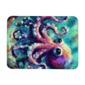 Whimsical Octopus Olieverfschilderij Nautisch Stra Magneet (Horizontaal)