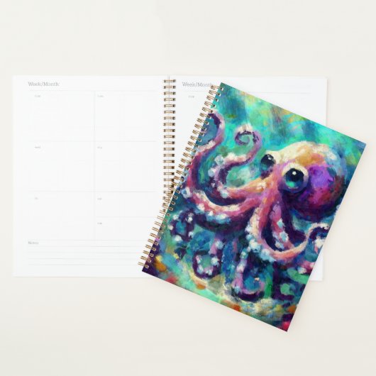 Whimsical Octopus Olieverfschilderij Nautisch Stra Planner (Display)