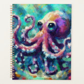 Whimsical Octopus Olieverfschilderij Nautisch Stra Planner (Voorkant)