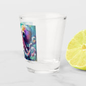 Whimsical Octopus Olieverfschilderij Nautisch Stra Shot Glas (Rechts)