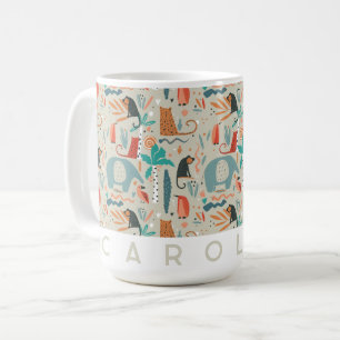 Whimsical Oerwoud Animals Mok   Gepersonaliseerde 