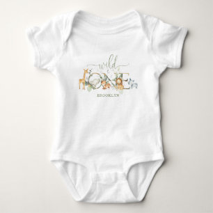 Whimsical Oerwoud Animals Wild Een 1e Verjaardag Romper