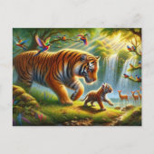 Whimsical Oerwoud Paradise Painting Briefkaart (Voorkant)